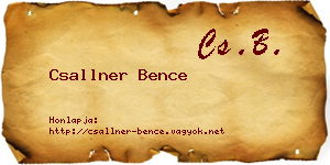 Csallner Bence névjegykártya
